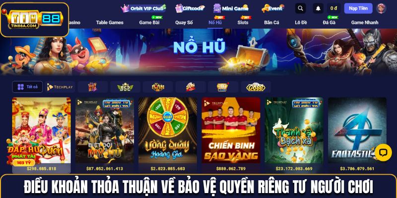 Điều khoản dịch vụ bảo vệ quyền riêng tư của người chơi